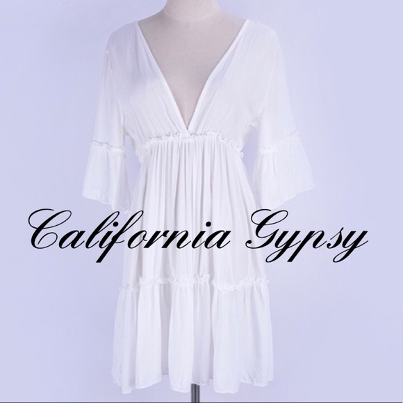 RESTOCKING🎉Resort Cotton Ruffle Dress Coverup - Picture 4 of 11